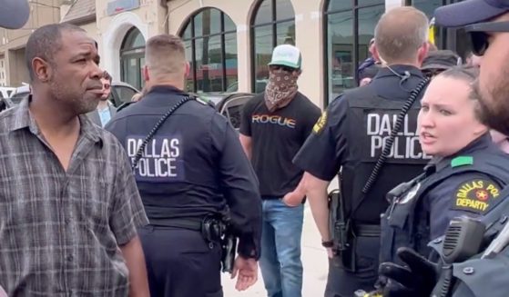 Dallas police showed up to a gay bar, Mr. Misster, on Saturday after the venue hosted a "family-friendly drag show" and protestors showed up to voice their displeasure at the event.