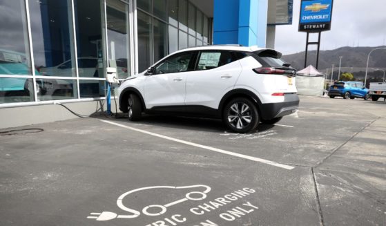A Chevrolet Bolt electric vehicle is seen at a California dealership in this file photo from October. A graduate student's 200-mile trip from Princeton, New Jersey, to Arlington, Virginia, in her family's 2019 Chevrolet Bolt was filled with frustration as she tried to find a charging station that was operational.