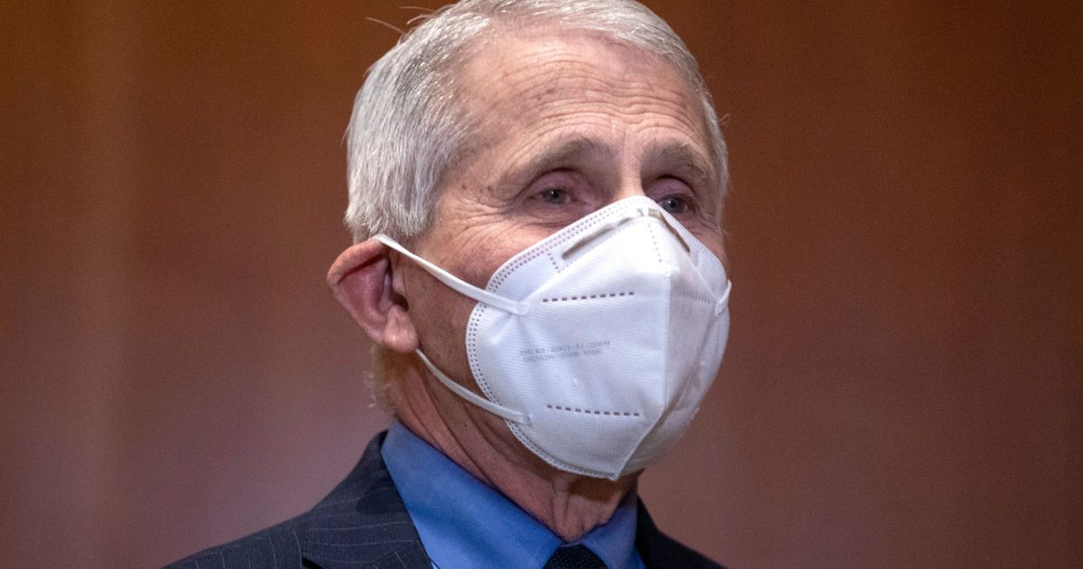 Dr. Anthony Fauci, the National Institutes of Allergy and Infectious Diseases director, arrives with his mask on at a Senate Appropriations Subcommittee testimony hearing on Capitol Hill on May 17.