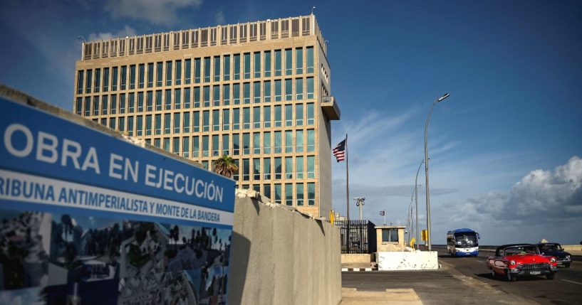 The U.S. Embassy in Havana is seen on April 21.
