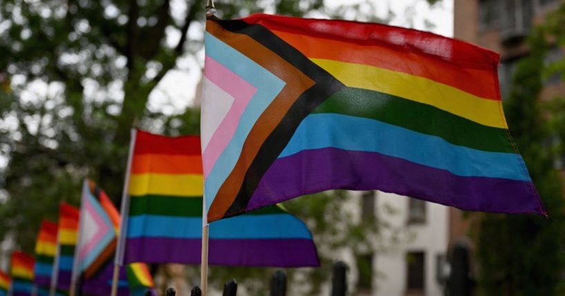 LGBT flags are seen in New York City on Tuesday.