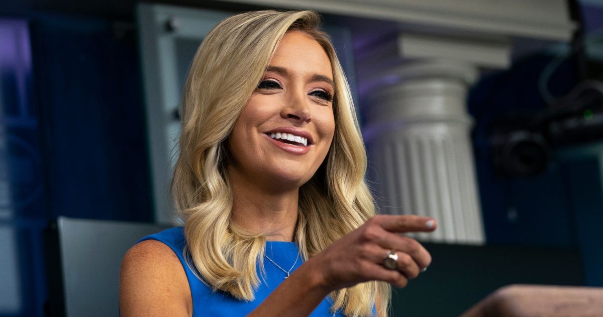 Kayleigh McEnany speaks during a news briefing at the White House in Washington on Aug. 4, 2020.