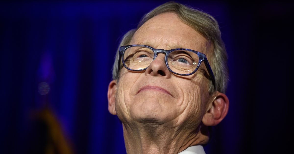 Then-gubernatorial elect Mike DeWine gives his victory speech at the Sheraton Capitol Square in Columbus, Ohio, on Nov. 6, 2018.