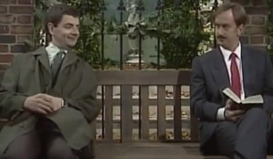 "Mr. Bean," aka Rowland Atkinson, left, appears in a comedy skit.