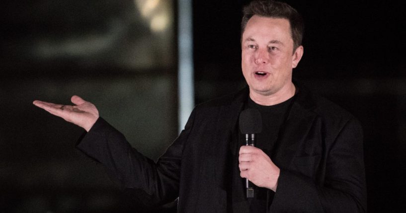 SpaceX CEO Elon Musk offers an update on the next-generation Starship spacecraft at the company's Texas launch facility in Boca Chica near Brownsville, Texas, on September 28, 2019.
