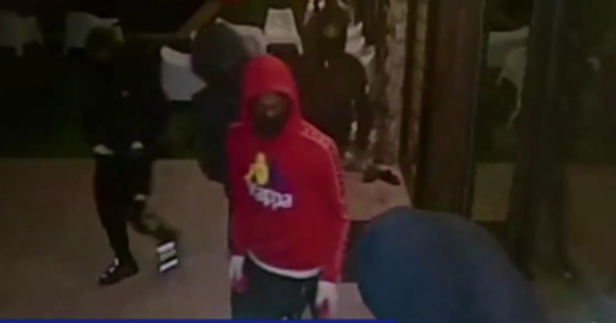 On June 20, five men were caught on security camera footage breaking through a sliding glass door where they stole the keys to a vehicle but fled after hearing a resident's screams.