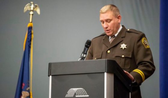 Sheriff Michael Main of Isabella County, Michigan, speaks on May 6.