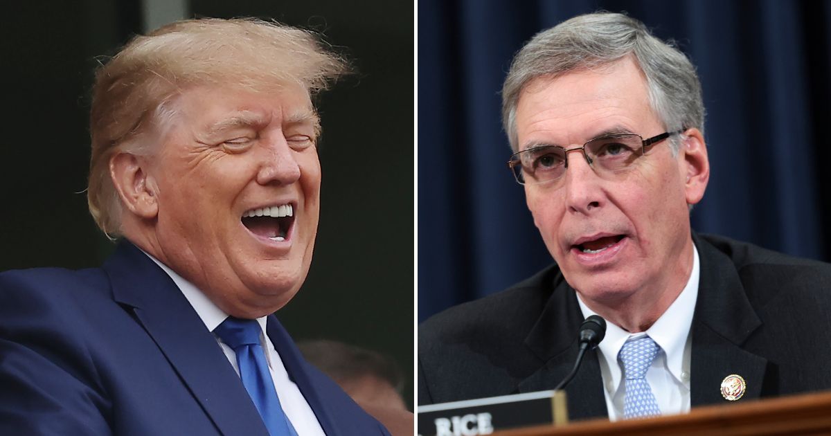 GOP Rep. Tom Rice, right, of South Carolina supported the impeachment of then-President Donald Trump, left, after the Jan. 6 Capital incursion. On Tuesday, Rice lost his primary campaign in South Carolina to a candidate supported by Trump.