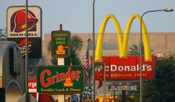 A group of fast food restaurants.