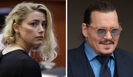 Actress Amber Heard, left; actor Johnny Depp, right.