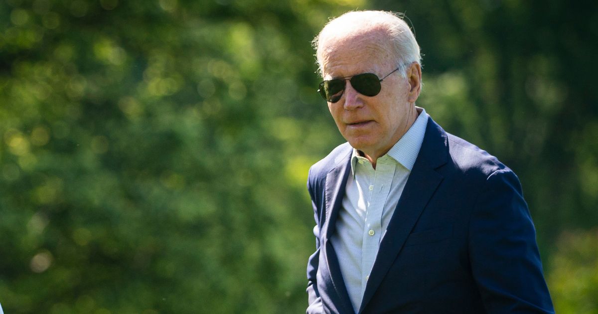 President Joe Biden arrives at the White House on Sunday after spending the weekend in Delaware.