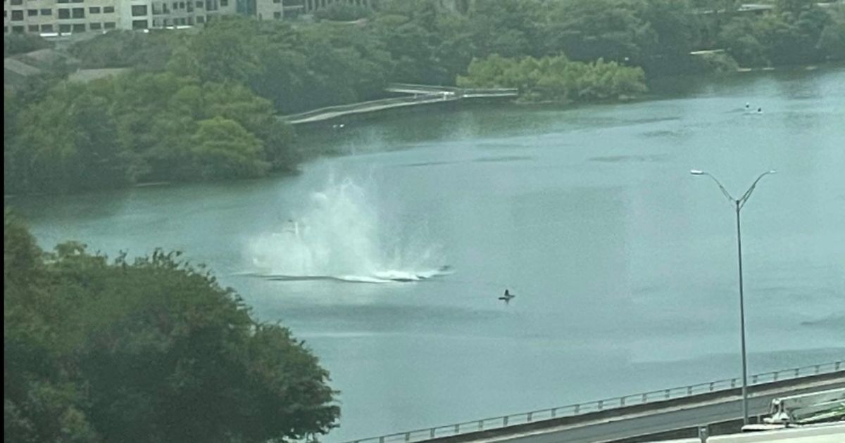 A small plane crashes into Lady Bird Lake in Austin, Texas, on Thursday. The pilot, the only person on board, was rescued from the water but suffered potentially serious injuries, according to officials.
