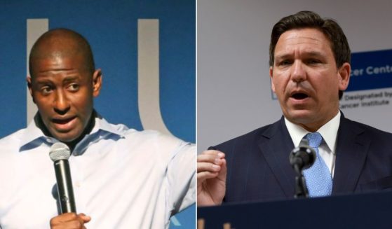 Former Tallahassee, Florida, Mayor Andrew Gillum, left; Florida Gov. Ron DeSantis, right.