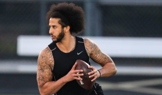 Former NFL quarterback Colin Kaepernick is pictured during a 2019 workout he staged for NFL teams.