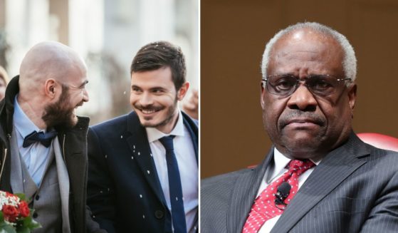 a gay wedding and Justice Clarence Thomas