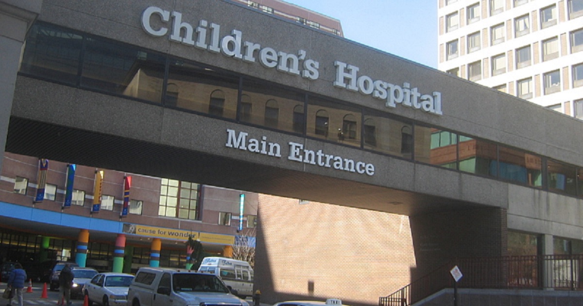 The main entrance of Boston Children's Hospital.