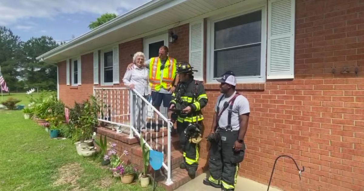 Geraldine received a birthday serenade from firefighters in Smithfield, North Carolina, on May 16.