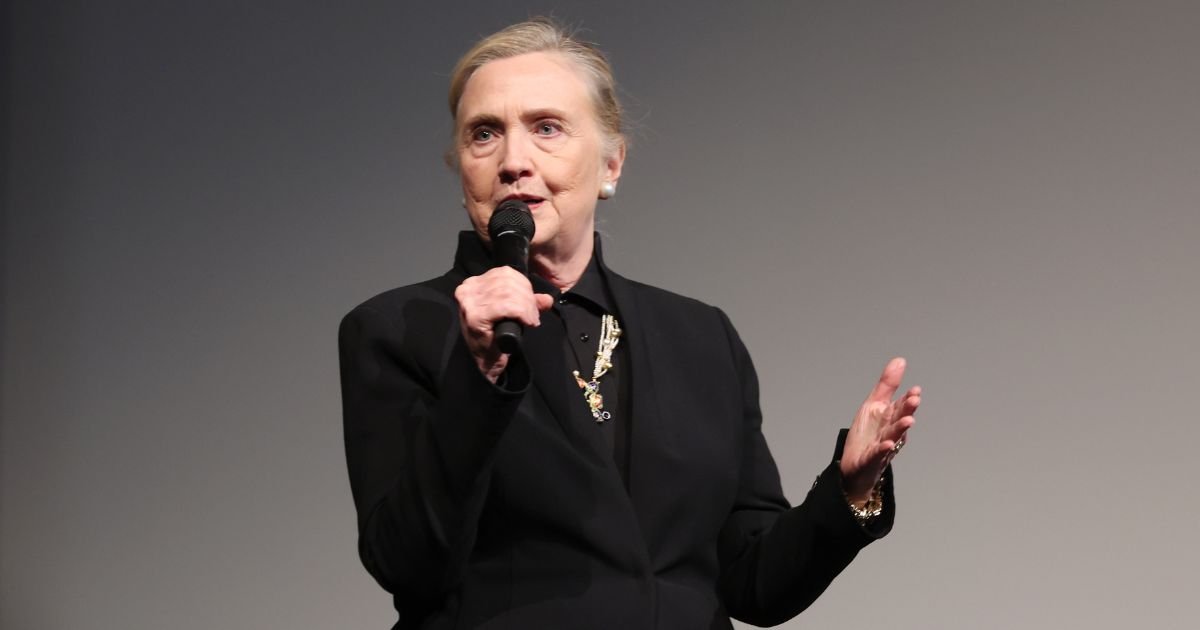 Hillary Rodham Clinton speaks onstage during "Below The Belt" New York Premiere at Museum of Modern Art on May 24, in New York City.