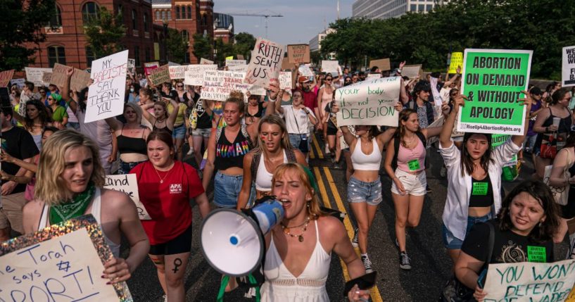 Pro-abortion activists march on Sunday in Washington, D.C.