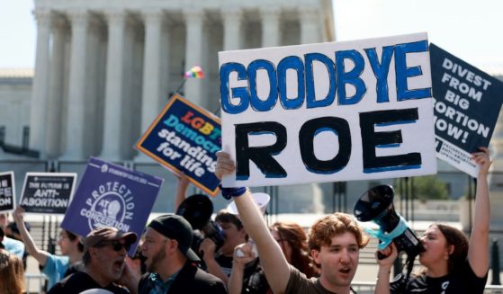 Pro-life activists demonstrate in front of the U.S. Supreme Court on June 15 in Washington, D.C.