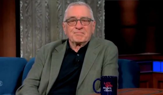 Actor Rober De Niro appears on "The Late Show with Stephen Colbert" on Tuesday.