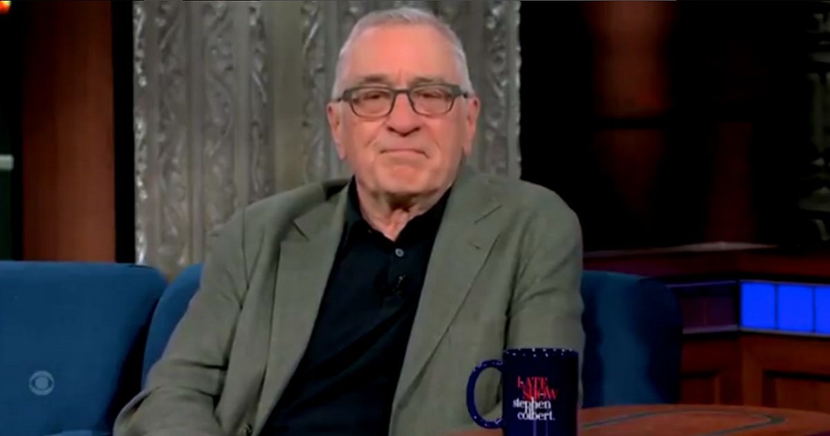 Actor Rober De Niro appears on "The Late Show with Stephen Colbert" on Tuesday.