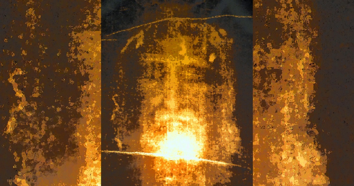 An image from a replica of the Shroud of Turin.