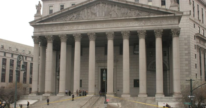 The state Supreme Court building is seen in downtown Manhattan on April 11, 2008, in New York City.