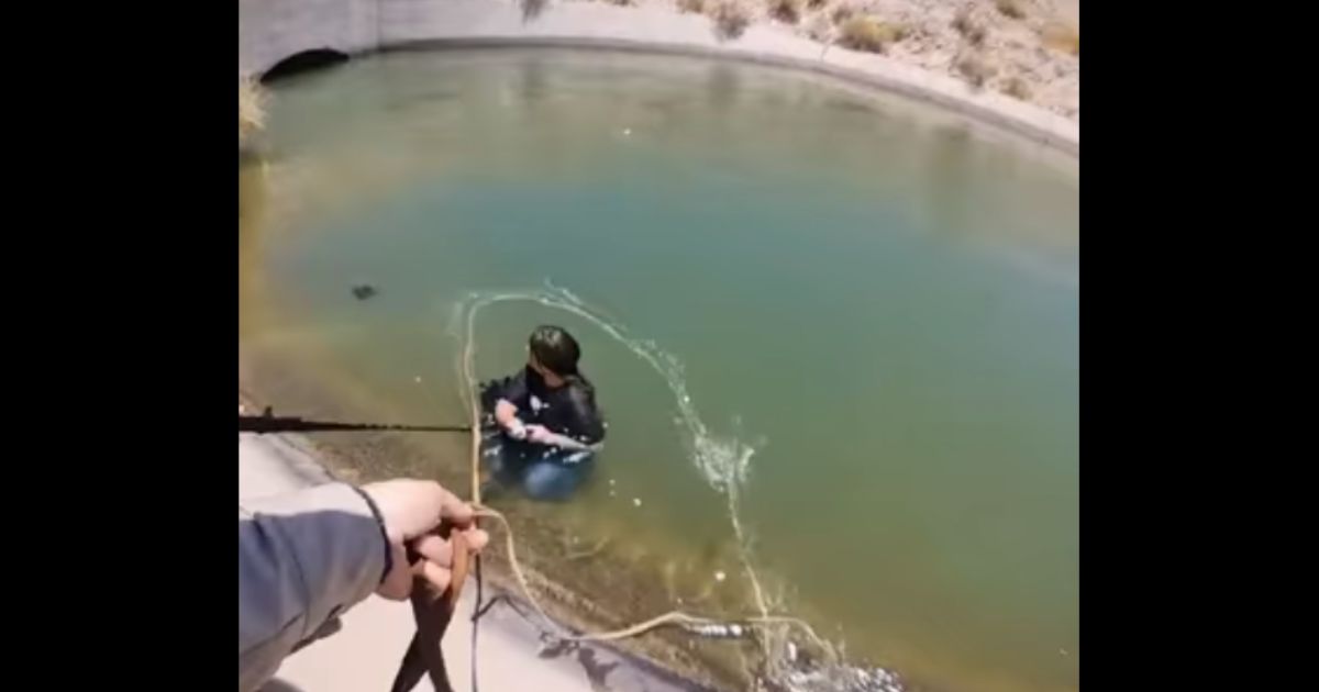 A woman and her dog were rescued in Yuma, Arizona, after becoming stuck in a canal for 18 hours.