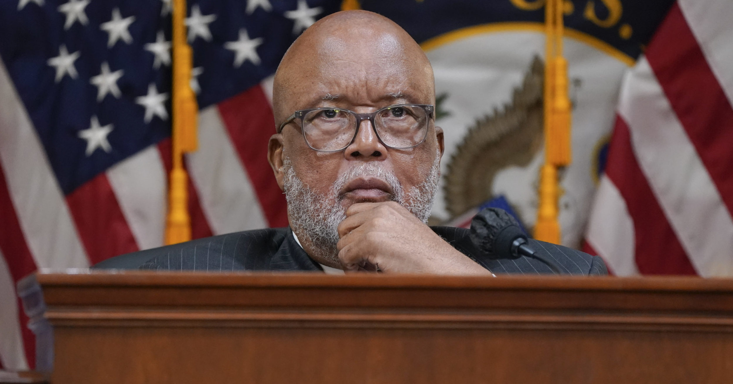 Chairman Bennie Thompson listens as the House select committee investigating the Jan. 6, 2021, Capitol incursion holds a hearing at the Capitol in Washington on July 12.