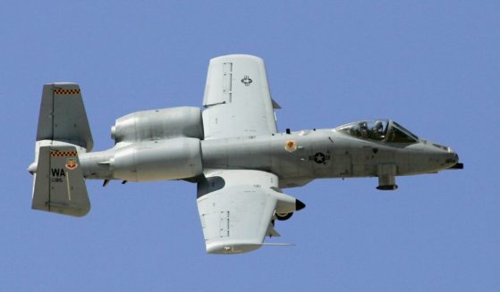 An A-10 Thunderbolt flies by during a U.S. Air Force firepower demonstration at the Nevada Test and Training Range September 14, 2007 near Indian Springs, Nevada.
