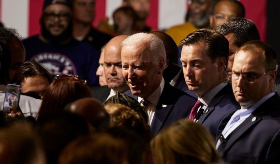 President Joe Biden greets supporters after speaking at Max S. Hayes High School in Cleveland on Wednesday.