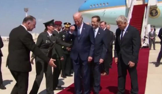 After landing in Israel aboard Air Force One on Wednesday.