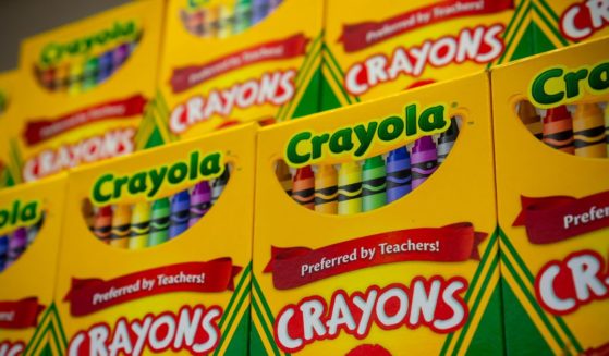 Crayola crayons are seen among the "Back to School" supplies in a store in New York on Aug. 2, 2019.