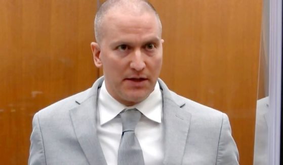 Former Minneapolis police officer Derek Chauvin addresses the court during his sentencing at the Hennepin County Courthouse in Minneapolis on June 25, 2021.