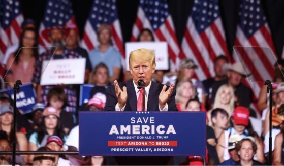 Former President Donald Trump speaks at a rally in support of Arizona GOP candidates on July 22 in Prescott Valley, Arizona.