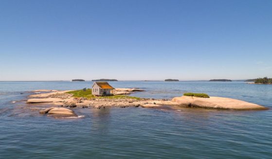 Duck Ledges Island is a 1.5-acre rocky outcropping in Wohoa Bay, Maine.