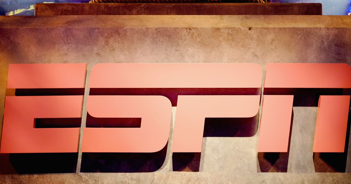 The ESPN logo is shown during ESPN The Party in San Francisco, California, on Feb. 5, 2016.