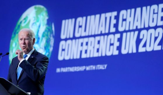 President Joe Biden speaks at the World Leaders' Summit of the UN Climate Change Conference in Glasgow, Scotland, on Nov. 2.