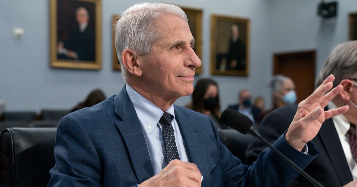 Director of the National Institute of Allergy and Infectious Diseases Dr. Anthony Fauci waves at a House Committee hearing on Capitol Hill in Washington, D.C., on May 11.