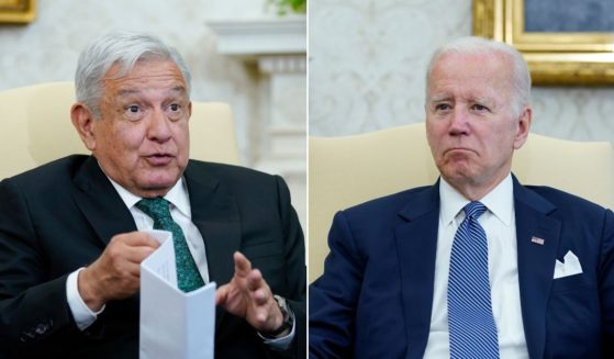 While meeting in the Oval Office with U.S. President Joe Biden, right, on Tuesday, Mexican President Andrés Manuel López Obrador, left, invited Americans struggling with high-gas prices to buy fuel in Mexico.