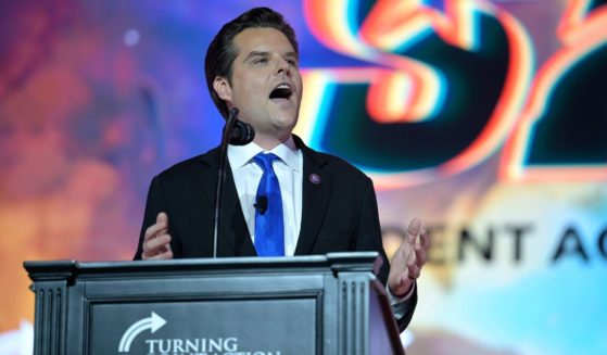 Florida Republican Rep. Matt Gaetz speaks to college students at Turning Point USA's Student Action Summit in Tampa, Florida, on Saturday.