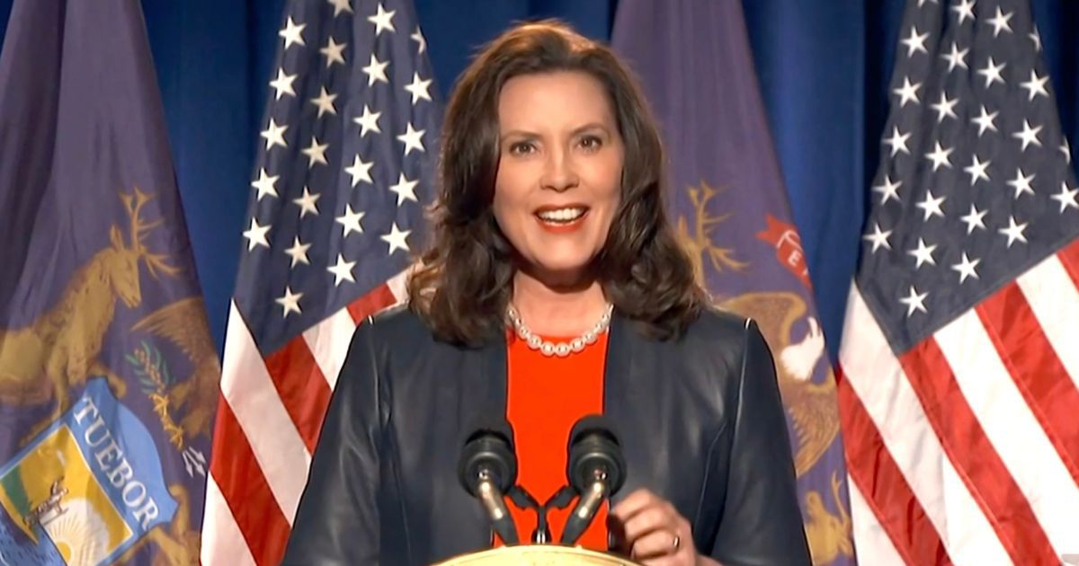 Michigan Gov. Gretchen Whitmer virtually delivers remarks at the Democratic National Convention on August 17, 2020.