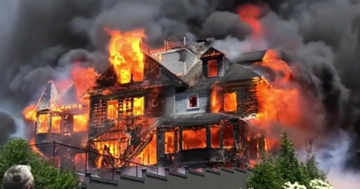 On Monday a home in Hingham, Massachusetts, went up in flames, but no one was injured or killed thanks to the actions of the son of the homeowners.