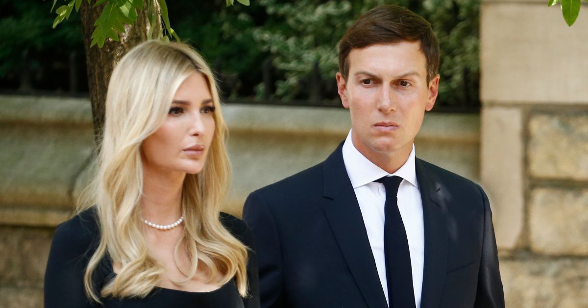 Jared Kushner and his wife, Ivanka Trump, attend the funeral of her mother, Ivana Trump, at St. Vincent Ferrer Roman Catholic Church in New York City on Wednesday.