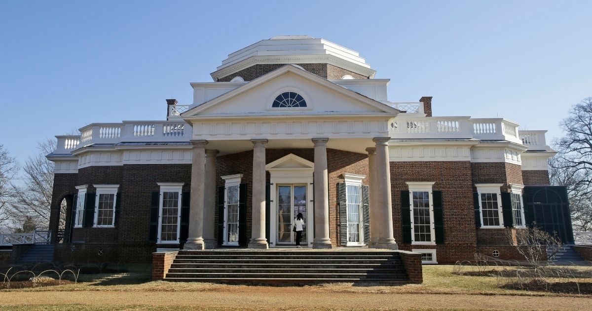 Thomas Jefferson's Monticello home is seen in Charlottesville, Virginia.