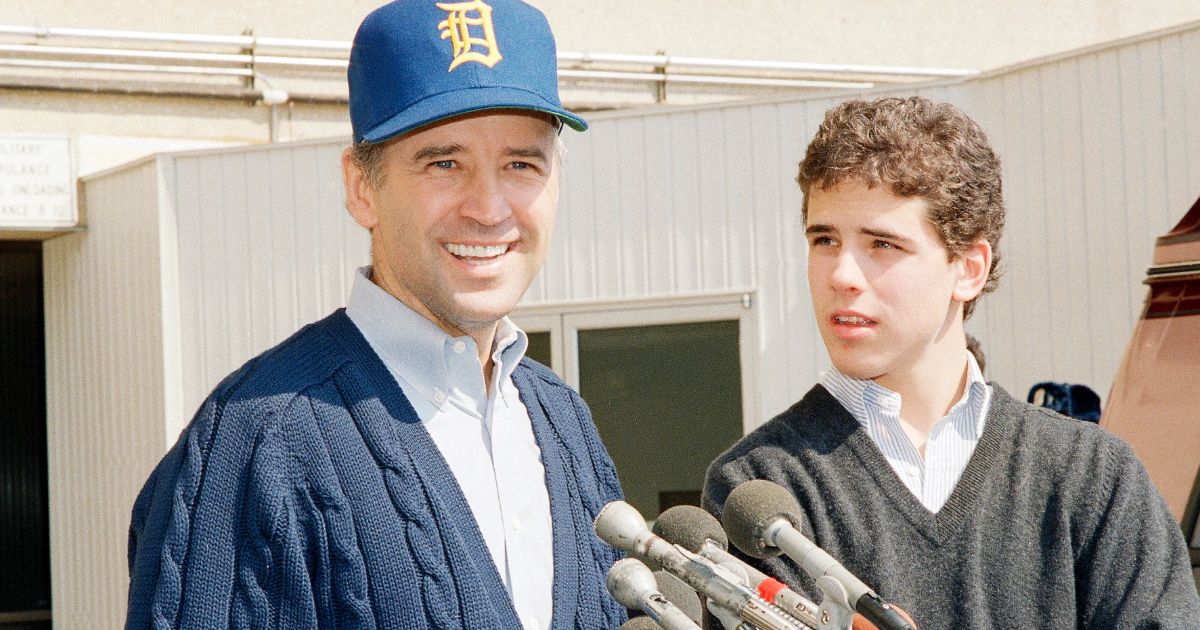 Then-Sen. Joseph Biden is seen with his son Hunter Biden in a file photo from March 1988. As a senator, Biden bragged about helping pass a law mandating stiff sentences for possession of crack cocaine that impacted the lives of many. If those standards were still in place, his son might be at risk of facing a very long sentence.