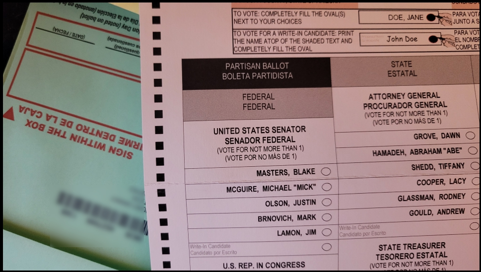The above image is of an Arizona ballot.