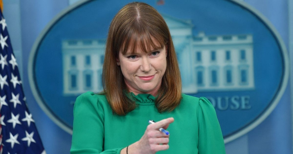 White House Director of Communications Kate Bedingfield speaks during a briefing in the James S. Brady Press Briefing Room of the White House in Washington on March 30.
