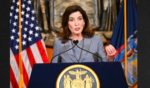 New York Gov. Kathy Hochul speaks to reporters about legislation passed during a special legislative session at the state Capitol Friday in Albany, N.Y. Hochul quickly signed into law a new law imposing new restrictions on concealed carry gun permits.